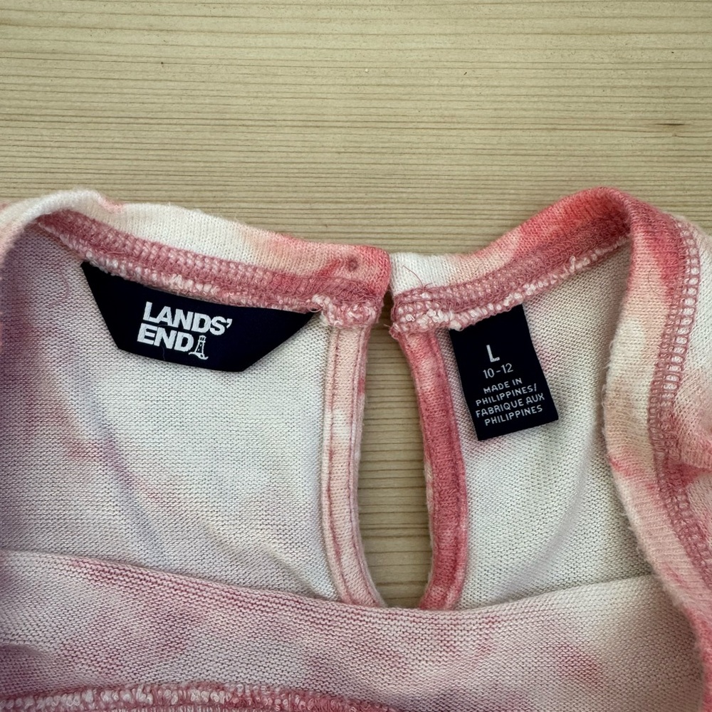Lands' End Pink and White Jumper